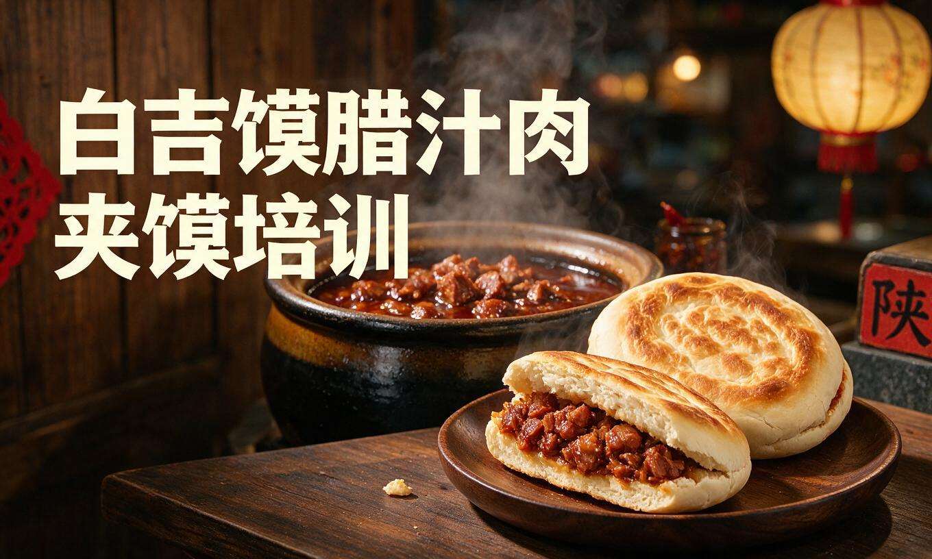 ⽩吉馍腊汁⾁夹馍培训